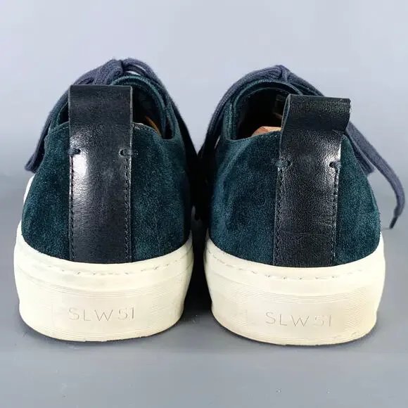 OFFICINA SLOWEAR Size 9 Navy Cream Suede Sneakers